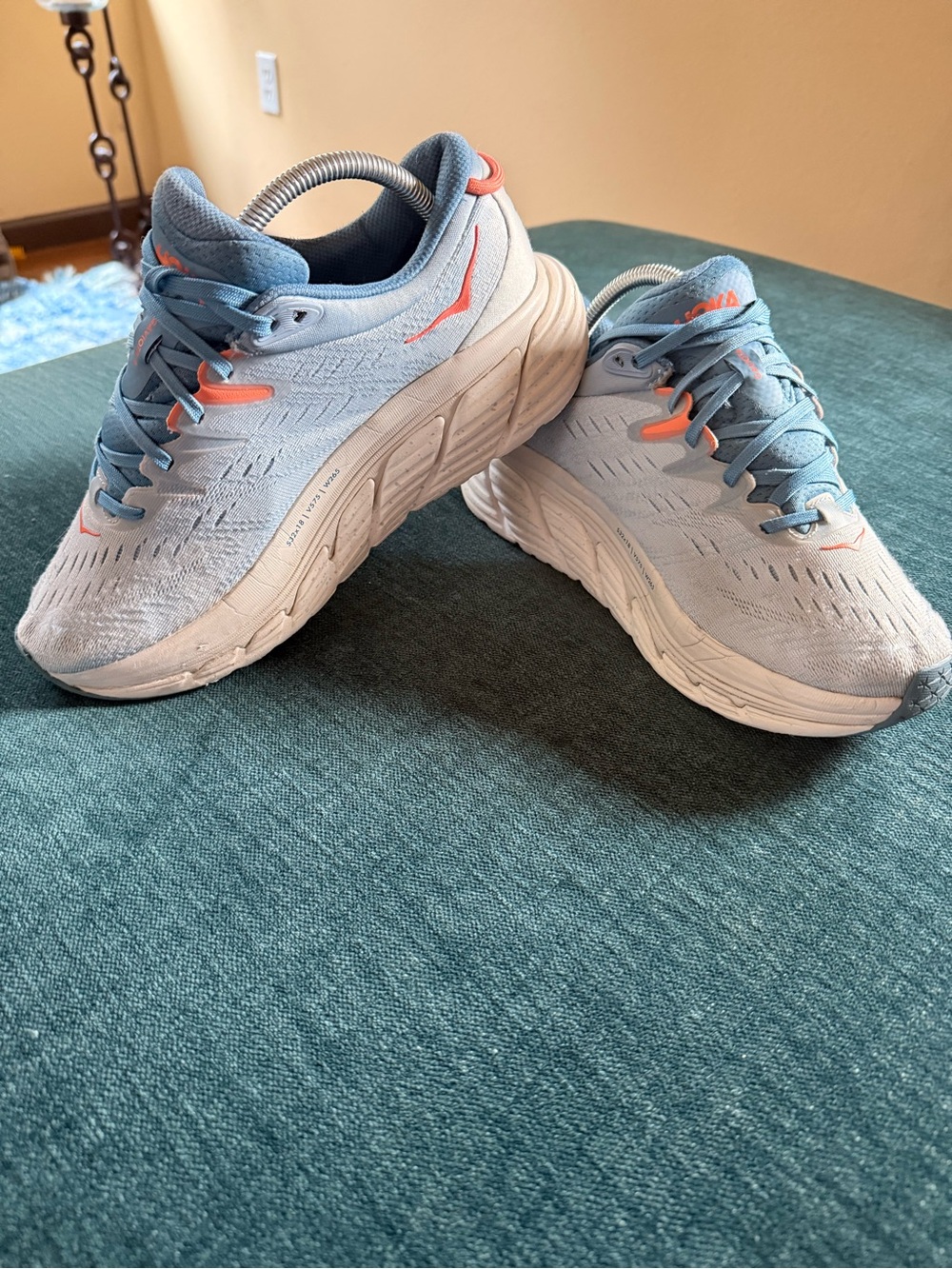 Hoka Women's Gaviota, Size 8/39 Running Shoes with Coral Accents